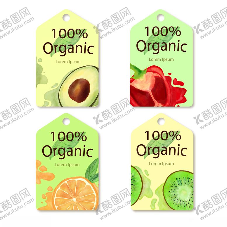 编号：60850010150614599876【酷图网】源文件下载-有机水果标签设计