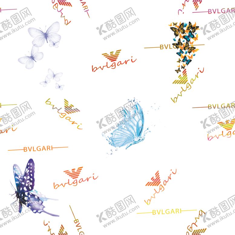编号：12245106281809267250【酷图网】源文件下载-大牌古驰蝴蝶数码印花