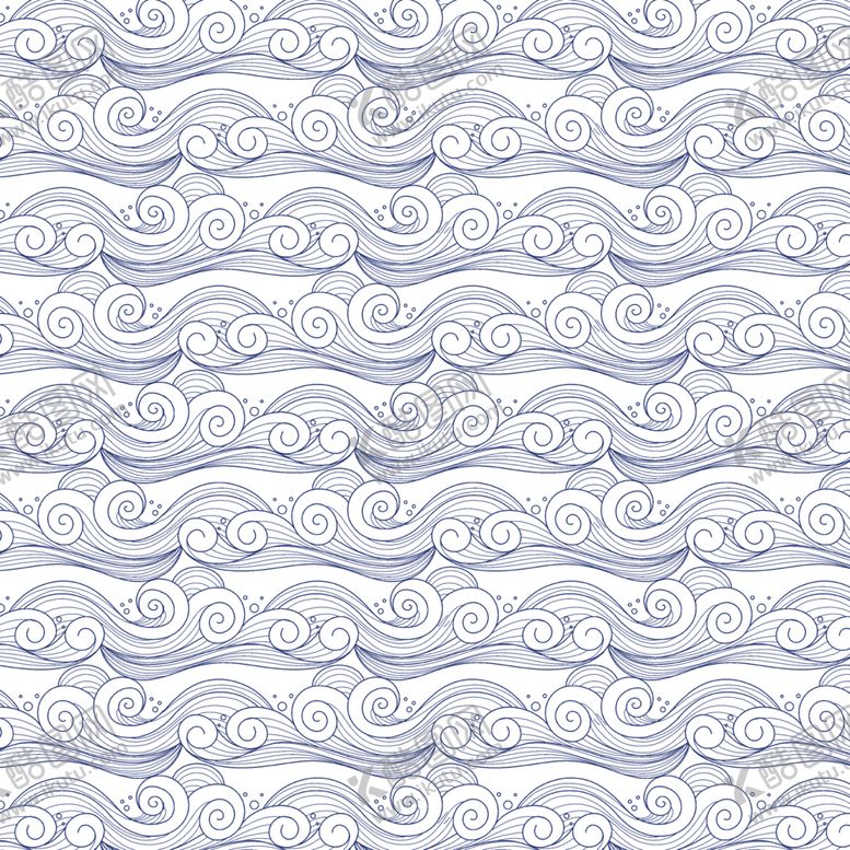 编号：38457012191838199434【酷图网】源文件下载-蓝色系水波纹中式底纹图案素材