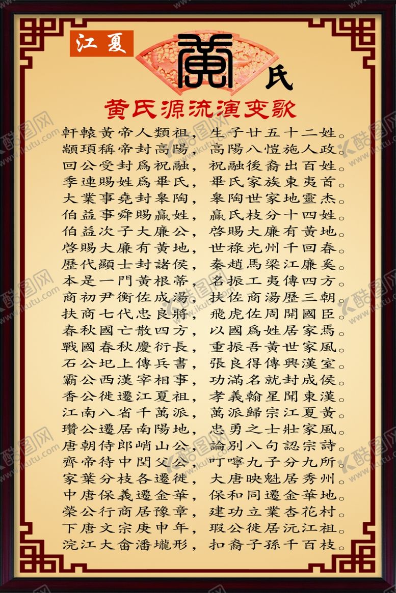 编号：86305710281114202367【酷图网】源文件下载-黄氏源流