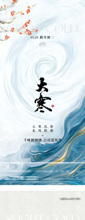 地产小寒大寒高奢系海报