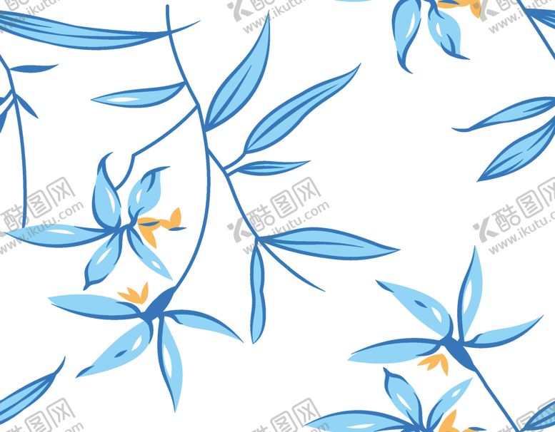 编号：51340010210346056509【酷图网】源文件下载-花朵叶子印花图案