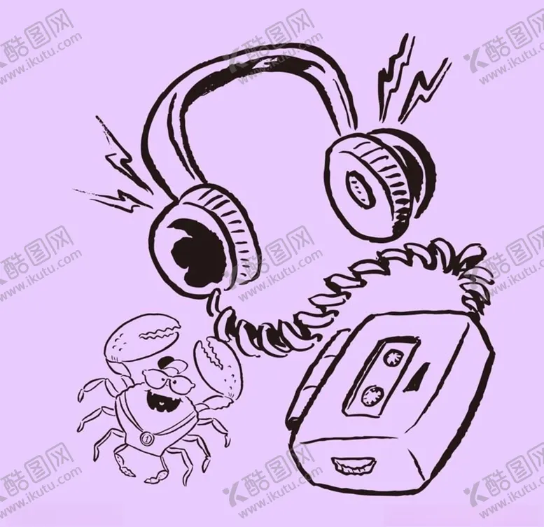 编号：13523206260056021545【酷图网】源文件下载-大牌耳机插画矢量歌曲