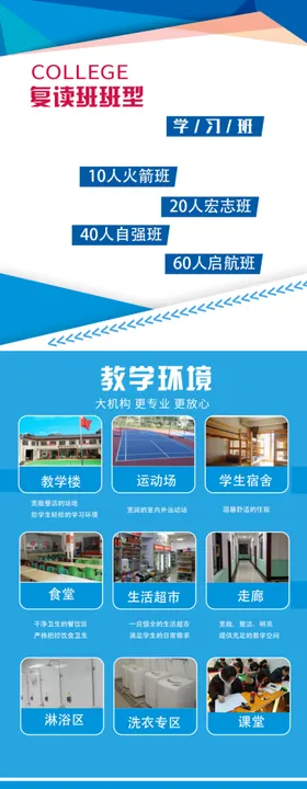 高三复读学校宣传长图