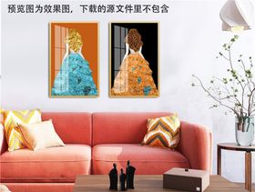 简约鱼铲子两联挂画装饰画