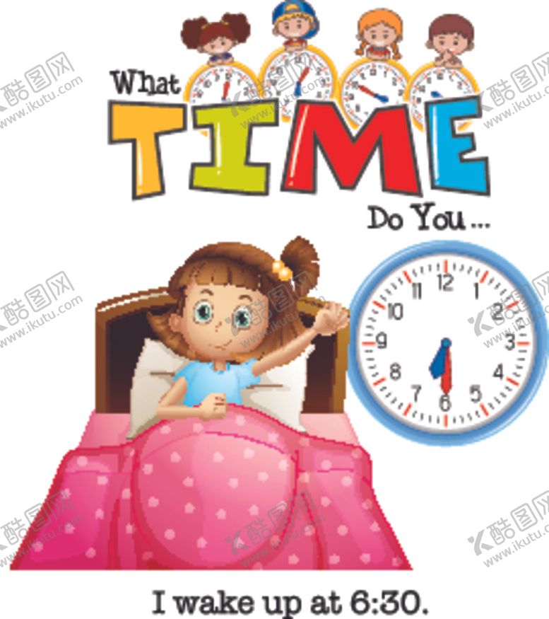 编号：32751810092058285221【酷图网】源文件下载-卡通儿童和时钟