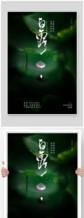 白露节气清新海报