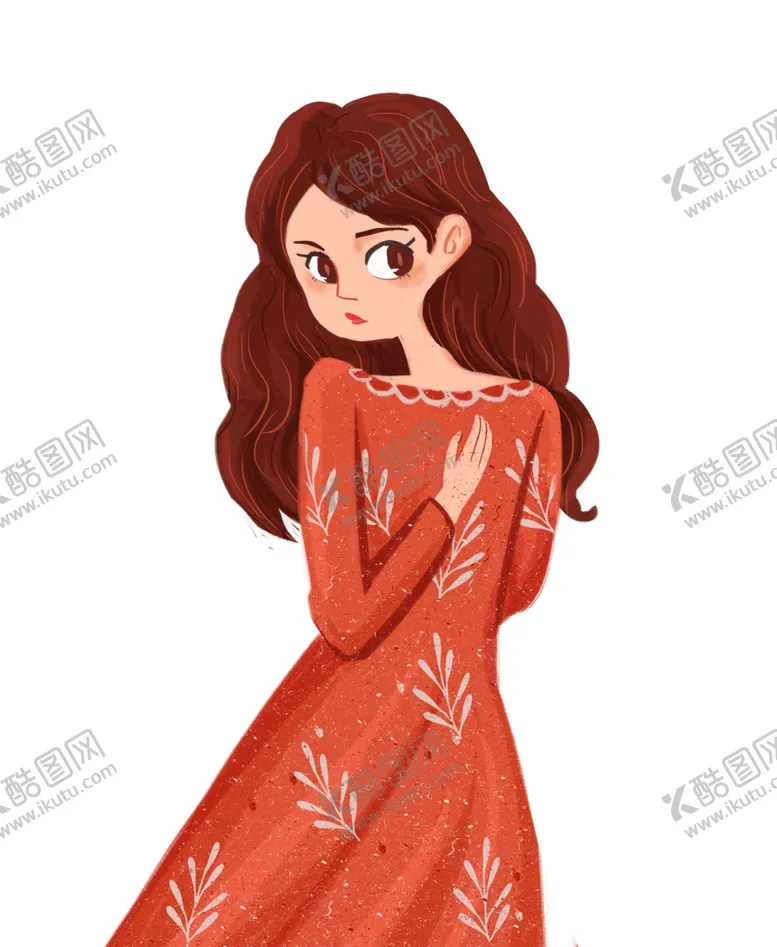 编号：39559501260950118551【酷图网】源文件下载-妇女节傲慢红衣少女