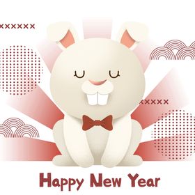 兔年大吉促销吉祥插画