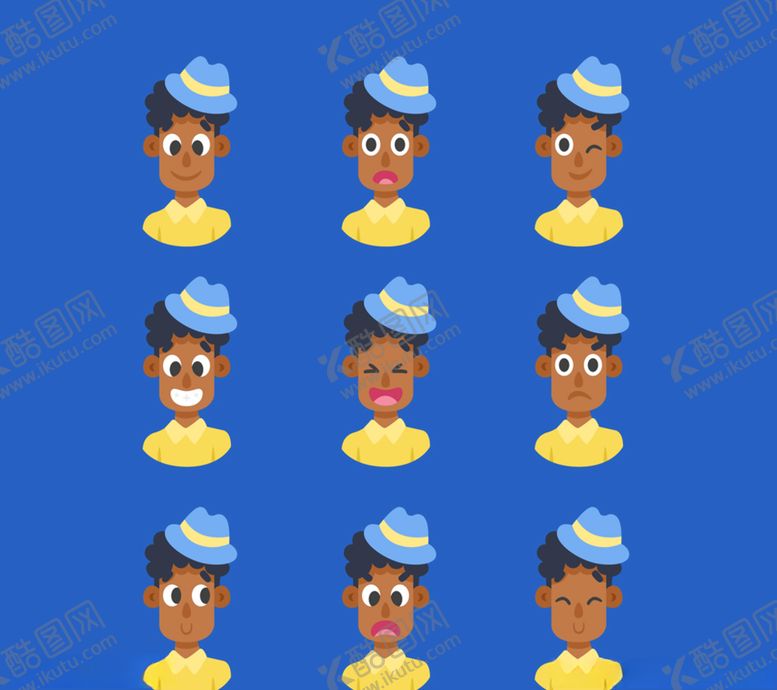 编号：30148009231024043718【酷图网】源文件下载-男子各种表情