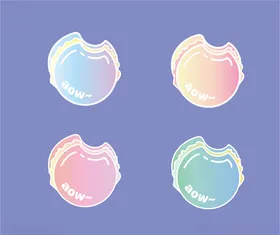 渐变果冻色马卡龙矢量图