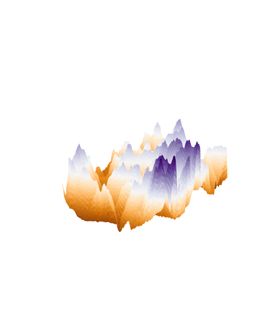 抽象山峰泼墨迷雾插画梦幻