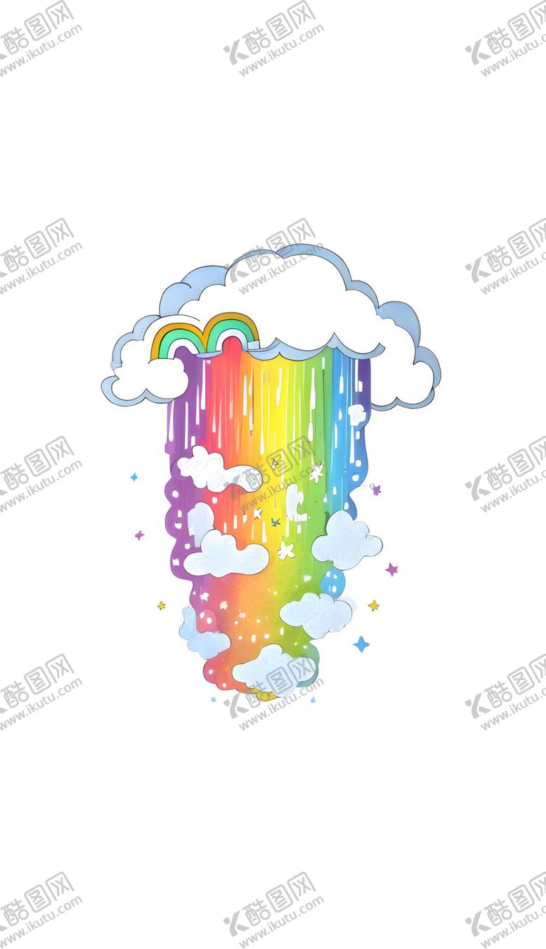 编号：92085710091218193971【酷图网】源文件下载-云朵白云彩虹雨后七彩色云层天空