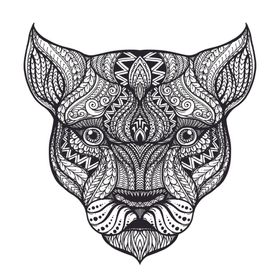 黑白线描动物