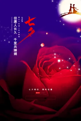 七夕女性花店展板