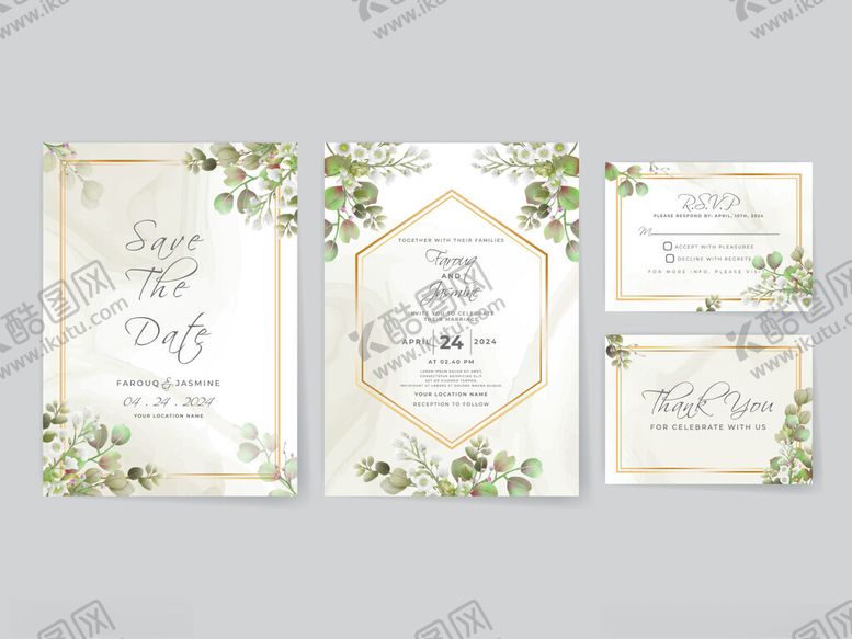 编号：18157704041313393251【酷图网】源文件下载-清新婚礼请柬