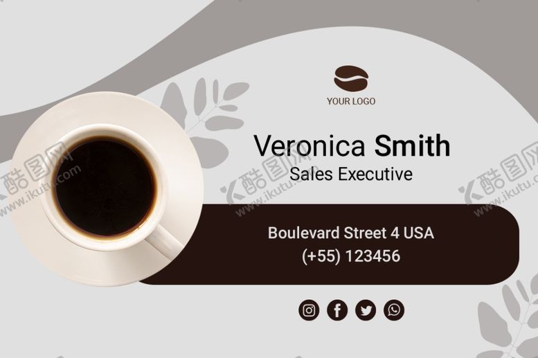编号：46118110030042169446【酷图网】源文件下载-咖啡馆名片
