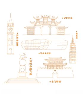 泸州钟鼓楼马踏飞燕方山报恩塔