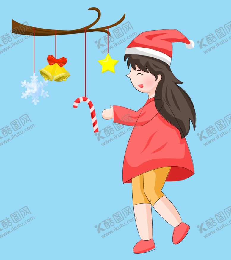 编号：63313905142245463420【酷图网】源文件下载-圣诞节卡通女孩