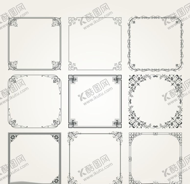 编号：39967509270316427742【酷图网】源文件下载-欧式边框矢量花纹边框时尚边框