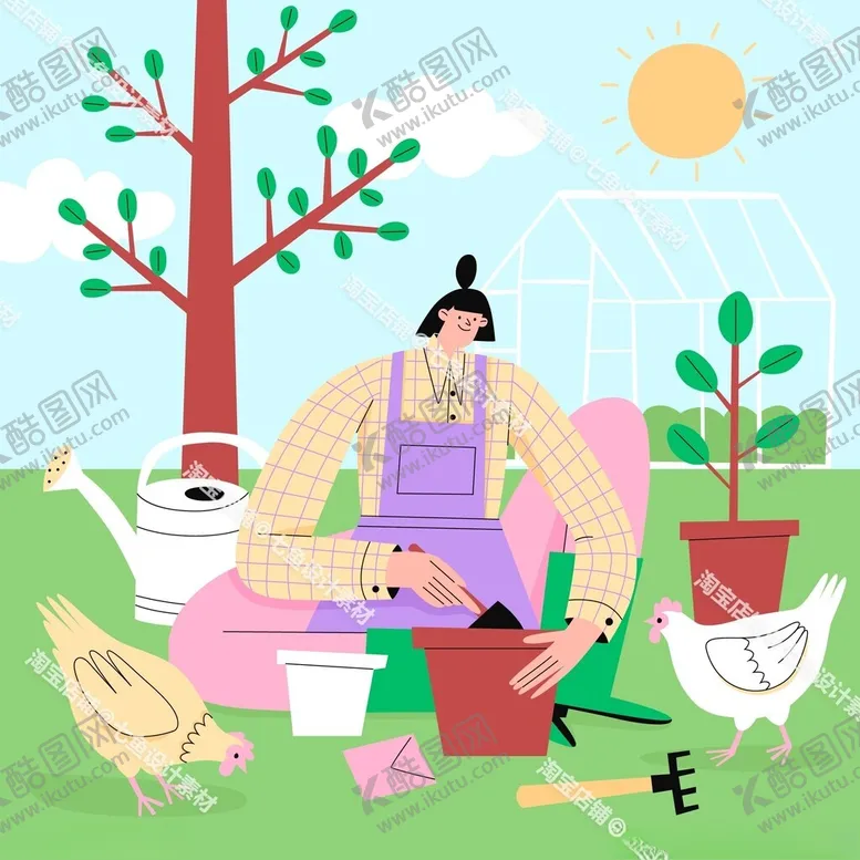 编号：55776602211511141563【酷图网】源文件下载-卡通人物场景插画
