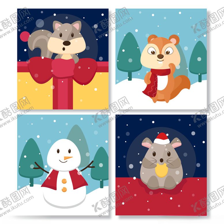 编号：61886810051917059371【酷图网】源文件下载-冬日萌宠插画集