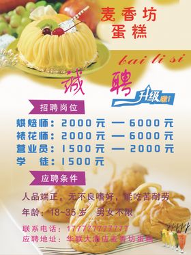 蛋糕招聘