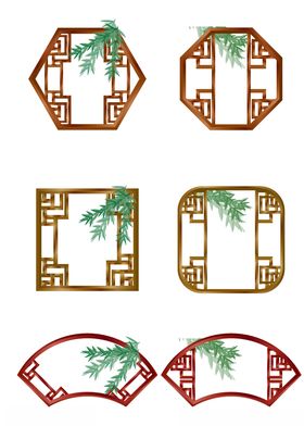 古风复古窗棂PNG素材