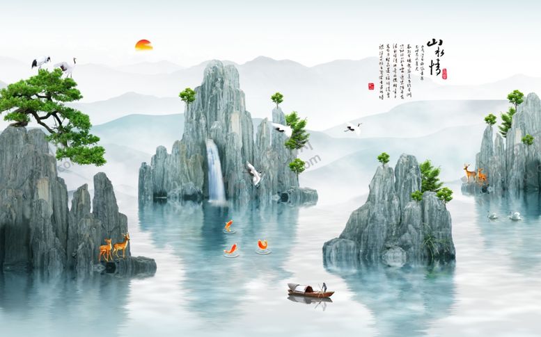 编号：65772005010905268836【酷图网】源文件下载-新中式山水