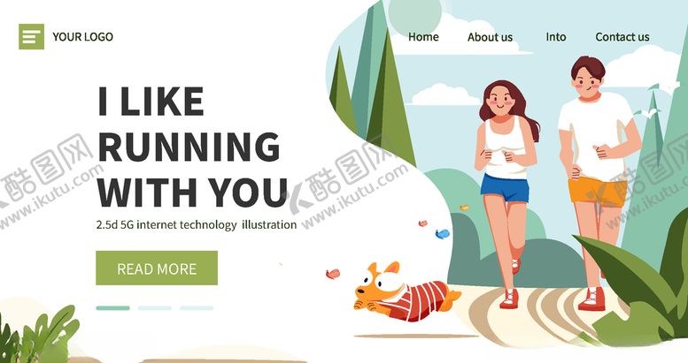 编号：11566910102242449021【酷图网】源文件下载-情侣跑步插画
