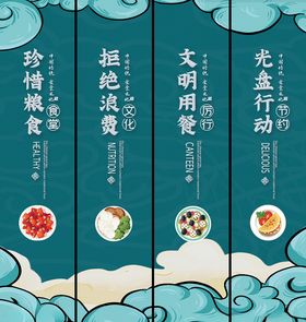 文明用餐食堂展板分餐制