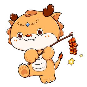 卡通龙贺本命年抱枕国潮年插画插画