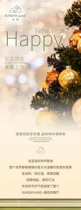 双旦同庆西餐餐饮长图