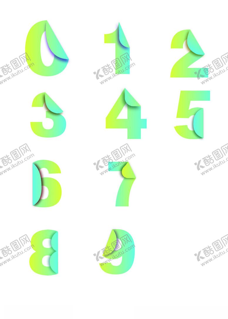 编号：57980401201524227463【酷图网】源文件下载-ai卷边翻页数字设计