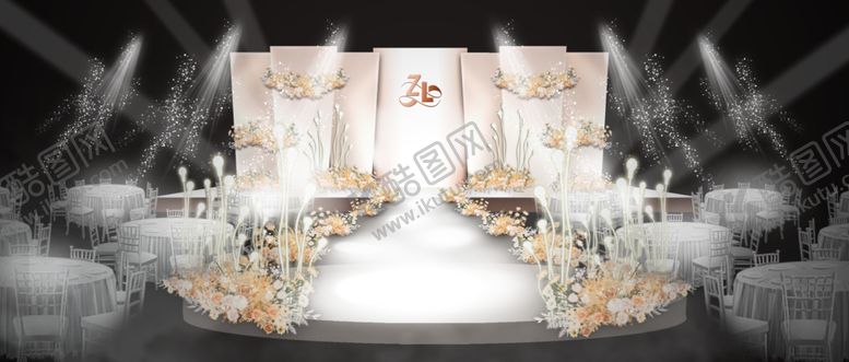 编号：66491107022220188719【酷图网】源文件下载-香槟色婚礼效果图照片