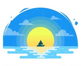 航海太阳海洋蓝色天空