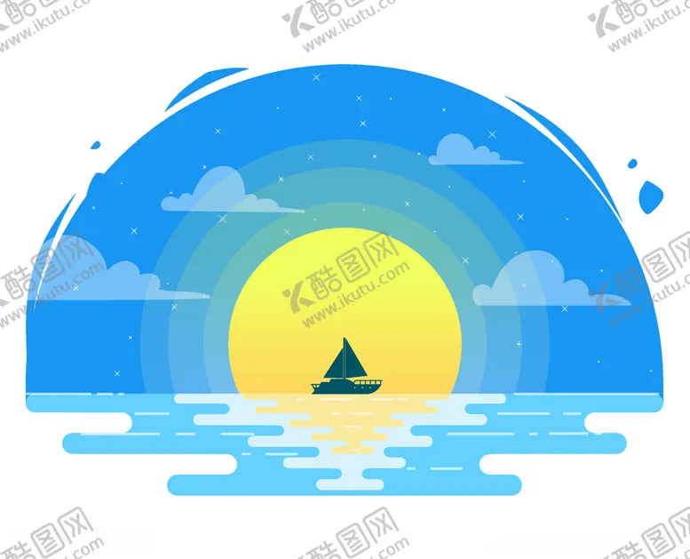编号：53539304282350219565【酷图网】源文件下载-航海太阳海洋蓝色天空