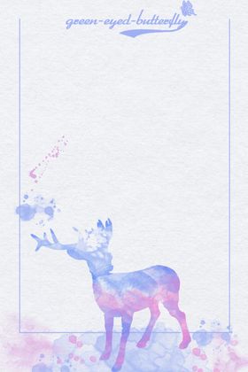 手绘麋鹿简约边框平面广告