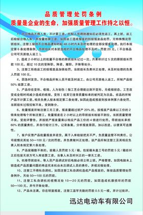 品质管理处罚条例