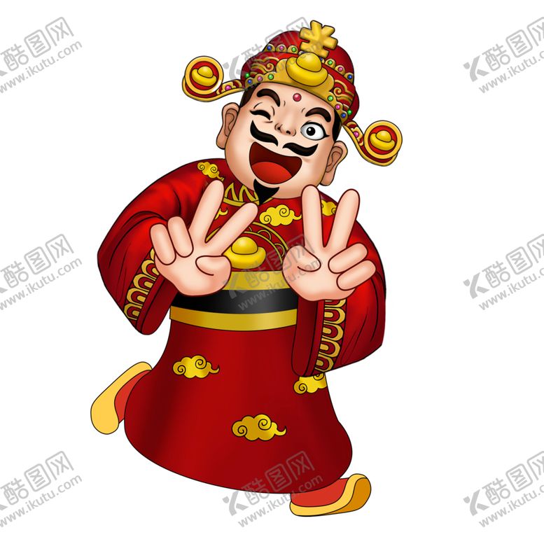 编号：46914105190616354957【酷图网】源文件下载-新年财神拜年PNG素材