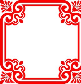 矢量欧式喜庆红色海报边框