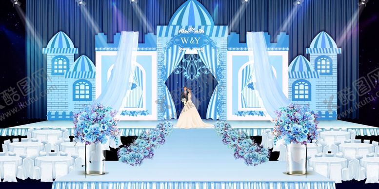 编号：38293210020915389109【酷图网】源文件下载-蓝色婚礼