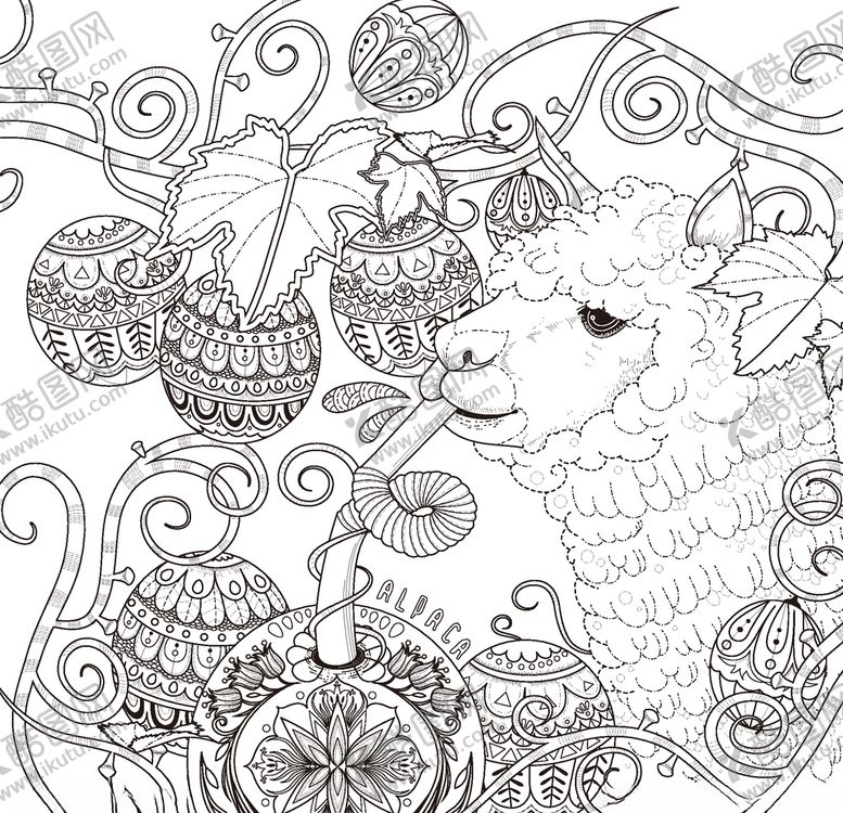 编号：32146109290737551822【酷图网】源文件下载-矢量动物植物线稿