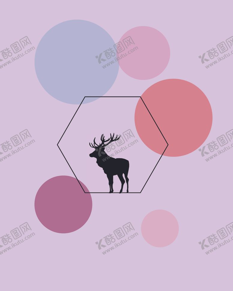 编号：22807909122226115070【酷图网】源文件下载-北欧麋鹿简约清新装饰图片