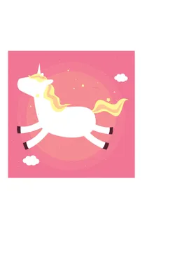卡通独角兽彩虹梦幻手绘云朵可爱