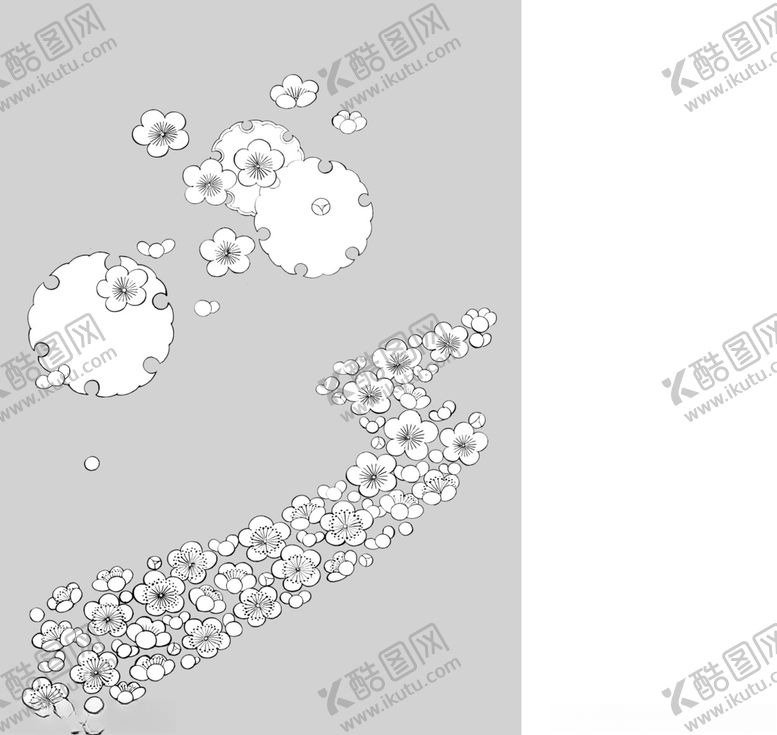 编号：55454609180151443951【酷图网】源文件下载-日本线描植物花卉矢量素材