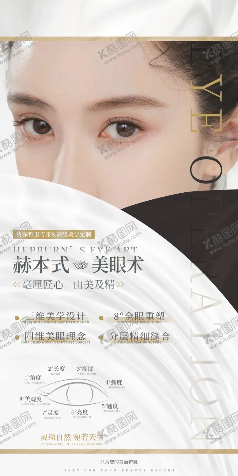 编号：50980903051142546635【酷图网】源文件下载-医美双眼皮活动海报展架