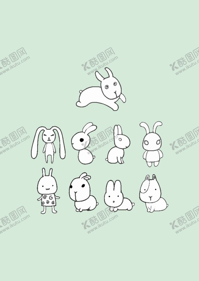 编号：66992801130427494486【酷图网】源文件下载-简笔画兔子