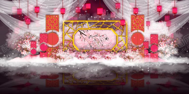 编号：77615204220506157257【酷图网】源文件下载-婚礼舞台效果图