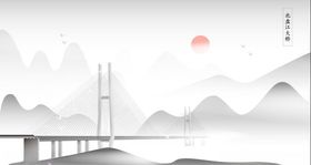 手绘古代建筑图片